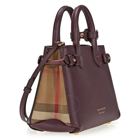 burberry the baby banner in leather and house check|Burberry banner handbags.